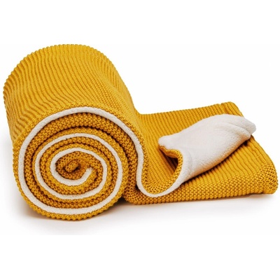 T TOMI Pletená deka WARM Mustard waves