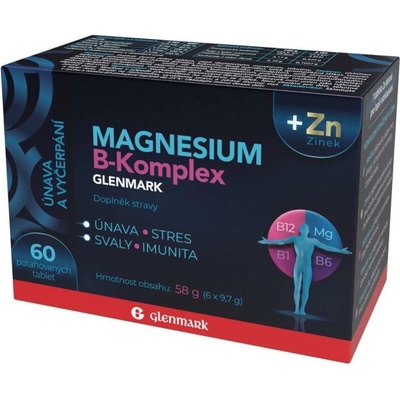 Glenmark Magnesium B-Komplex se zinkem 60 tablet