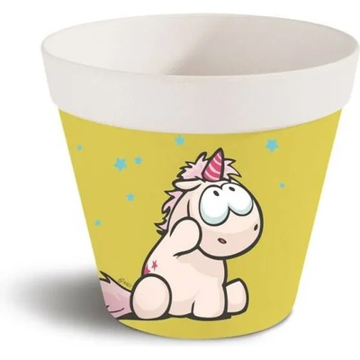 Nici Бамбукова саксия - Еднорогът Theodor, жълта