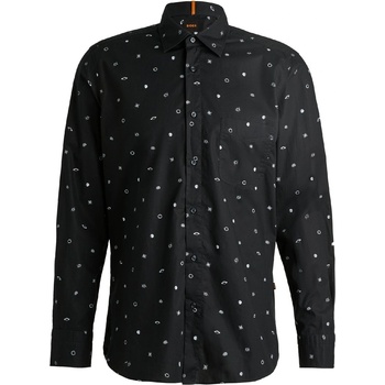 HUGO BOSS Риза с дълъг ръкав Boss Men's Remiton Long Sleeve Oxford Shirt - Black