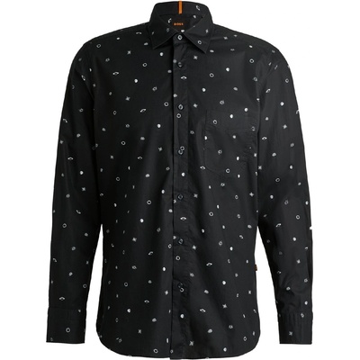 HUGO BOSS Риза с дълъг ръкав Boss Men's Remiton Long Sleeve Oxford Shirt - Black