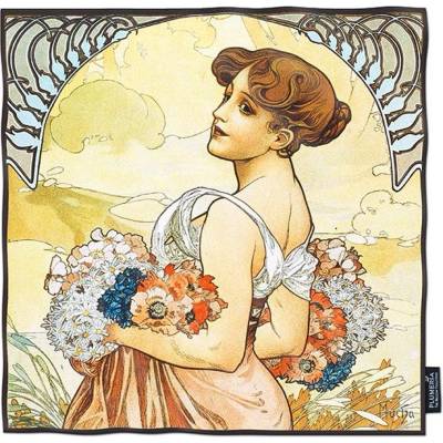 Hedvábný šátek Summer Alfons Mucha – Zboží Mobilmania