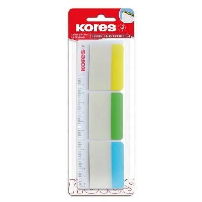 KORES Popisovací rozřaďovač na pravítku 50x37 mm / 3 barvy / 10 lístků á barva