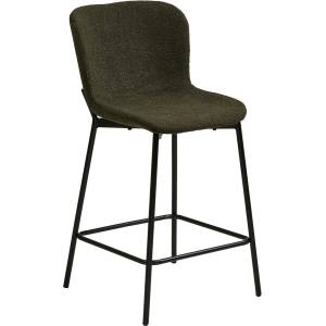 House Nordic Тъмнозелен тапициран бар стол (височина на седалката 65 cm) Maceda - House Nordic (1050002)