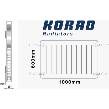 Korad Radiators 21K 600 x 1000 mm