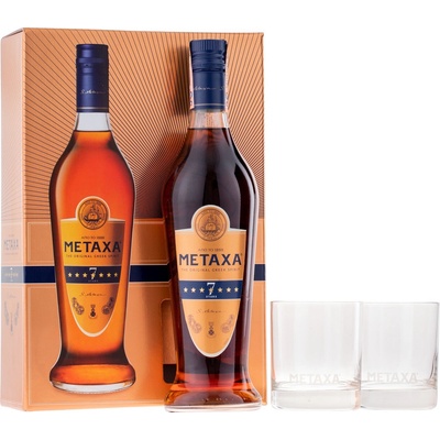 Metaxa 7* 40% 0,7 l (darčekové balenie 2 poháre)