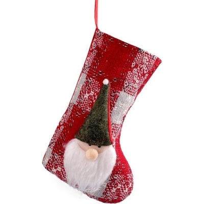 Stoklasa Mikulášska vianočná pančucha 18x29 cm červená zelená tmavá 1 ks