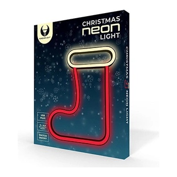Forever Light Neon LED CHRISTMAS SOCK white red FLNE23 RTV100263