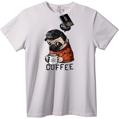 NOONEBRAND Тениска Отпочиващ мопс - S, White