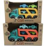 Mattel Tow Truck + 4 Car BioPlastik for Kids 18m+ Yellow + Sounds of Light + Moving Elements + Eco-Friendly Material