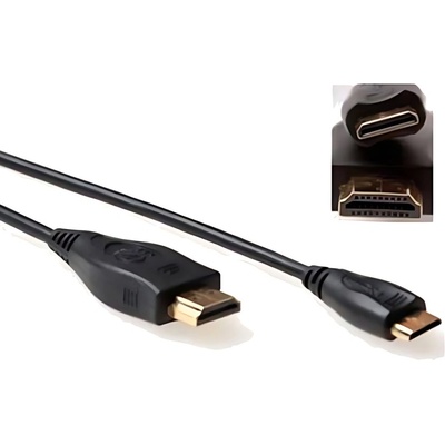 Кабел ACT AK3670, от HDMI(м) към HDMI Mini(м), 0.5m, черен, 2K@30Hz (AK3670)