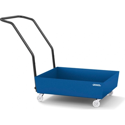 DENIOS Pojazdná záchytná vaňa na malé nádoby z ocele, objem 65 litrov, 1275 x 635 x 890 mm