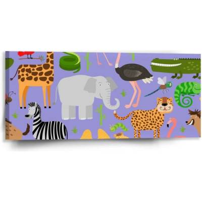 Sablio Obraz Animované safari - 110x50 cm