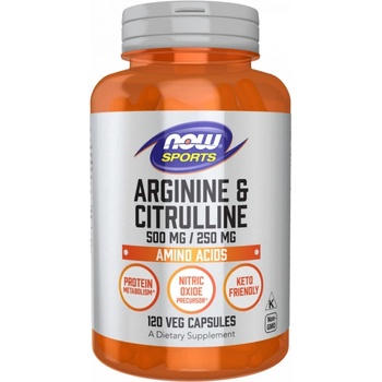 NOW Foods Arginine & Citrulline 120 kapsúl
