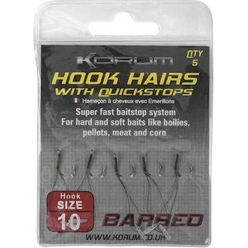 Korum Barbed Hook Hairs with Quickstop veľ.16 5 ks
