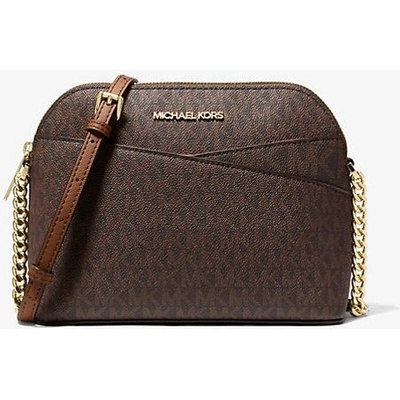 Michael Kors Jet Set Travel Medium Logo Dome crossbody Bag Brown