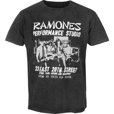 ROCK OFF мъжка тениска Ramones - East Village Stone Wash - CHAR - ROCK OFF - RASTNW68MC