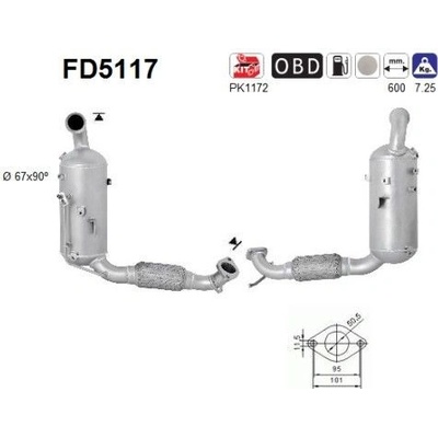 Filtr sazových částic, výfukový systém AS FD5117