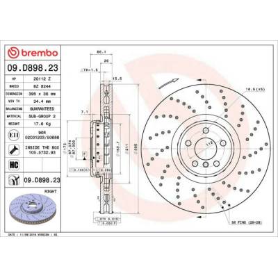 Brzdový kotúč BREMBO 09.D898.23