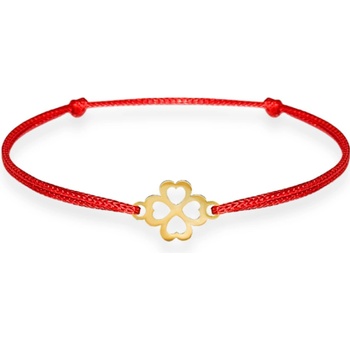 Blink-Blink Šnúrkový náramok proti urieknutiu so zlatým príveskom ŠTVORLÍSTOK 6310ZCeG