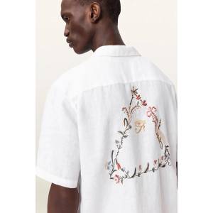 AllSaints риза мъжка от лен TRI (M052SE)