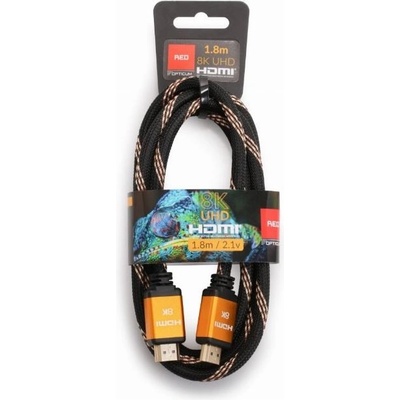 Opticum RED HDMI-HDMI 1,8m UHD, black, gold, 8K 2.1