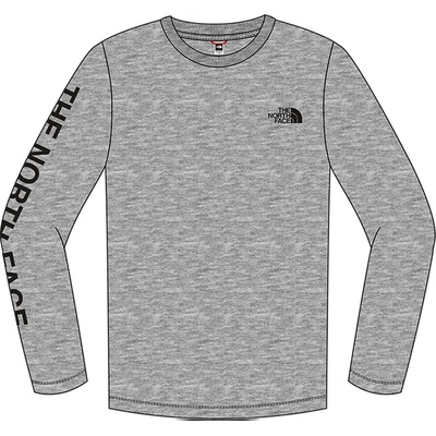 The North Face Детска тениска с дълъг ръкав b l/s graphic tee tnf light grey heather - m (nf0a82eedyx)