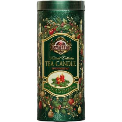 Basilur Festival Candle Green Edition černý čaj 75 g + čajová svíčka 11 g