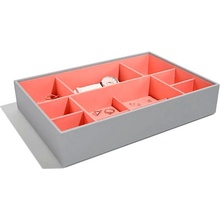 Stackers Patro šperkovnice šedá korálově Jewellery Box Layers Supersize červená