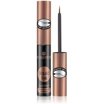 Essence Liquid Ink Eyeliner Waterproof Brown voděodolné inkoustové oční linky 02 Ash Brown 3 ml