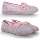 Detské čipkované baleríny s mašľou 6216