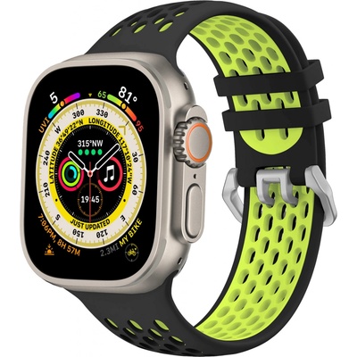 Cubenest Silicone Sport Band BLACK with Yellow (42-49mm) 6974699970866