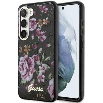 GUESS Кейс Guess GUHCS23MHCFWSK за Samsung Galaxy S23 Plus S916, черен / черен, твърд, Flower Collection (GUE002673-0)