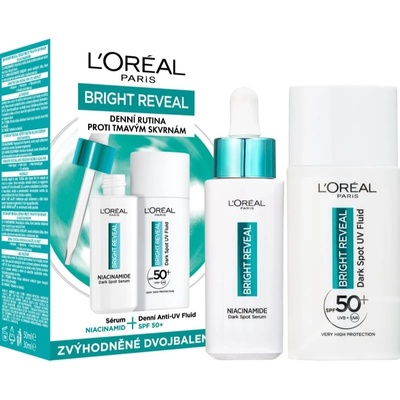 L’Oréal Paris Bright Reveal sérum proti pigmentovým skvrnám 30 ml + fluid proti pigmentovým skvrnám SPF 50+ 50 ml