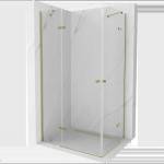 Mexen Roma Duo душ кабина с отваряща се врата 90 x 80 см, прозрачна, златна (854-090-080-50-00-02)