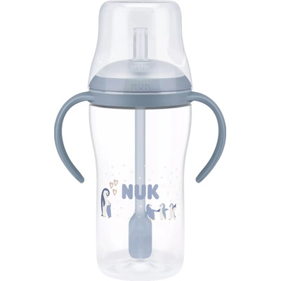 Nuk Шише NUK Perfect Match - Със силиконова сламка, TC, РР, 260 ml, Пингвин (10216318)