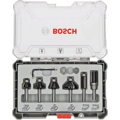 Sada fréz na hrany a hrany, stopka 6 mm, 6 kusov Bosch Accessories 2607017468