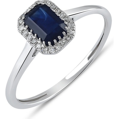 Lillian Vassago Prsten se safírem a brilianty v bílém zlatě LLV59 DR006WS