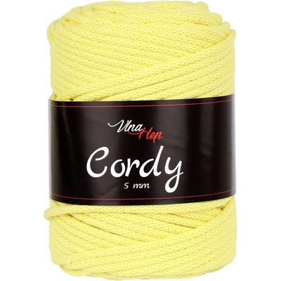 Vlna-hep Cordy šňůry 5mm - 8184 světle žlutá