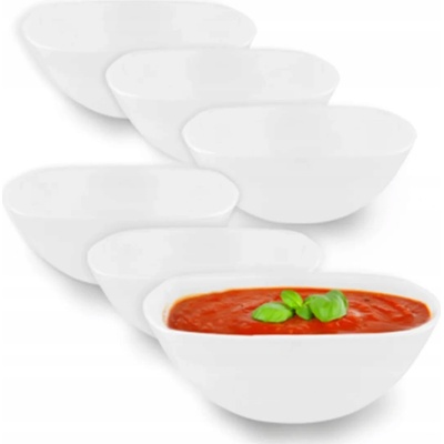 Altom Design Sada 6 skleněných salátových misek Harmony White 0,5 l 16 cm