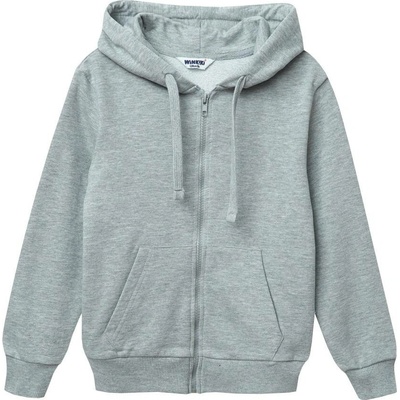 Winkiki Kids Wear dětská mikina s kapucí na zip šedá
