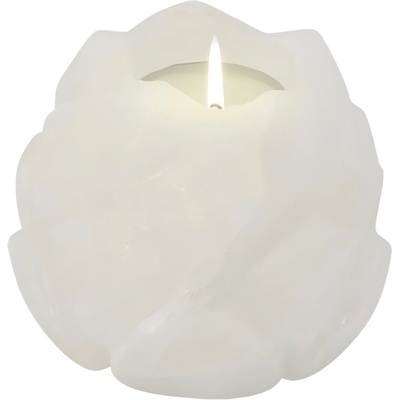 Himalaya Salt Dreams Свещник от хималайска сол Himalaya Salt Dreams - Лотос, бял (241776)