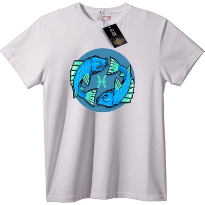 NOONEBRAND Тениска Риби Зодия - 2XL, White