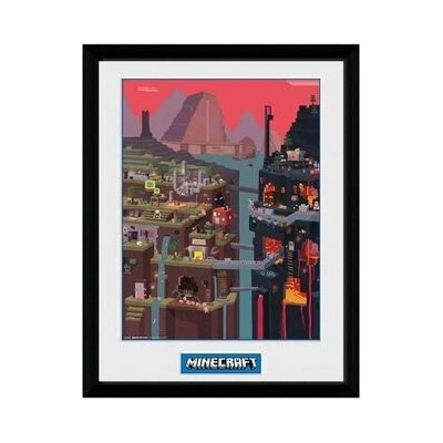 Minecraft - zarámovaný plakát "World" - 30,5 x 40,6 cm, PFC2453