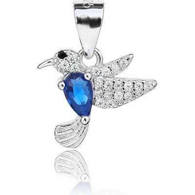 Jan Kos jewellery Stříbrný přívěsek s modrým zirkonem MHT 77