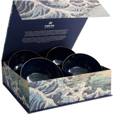 Tokyo Design Studio Dárková sada misek Cobalt Blue 500 ml 4 ks