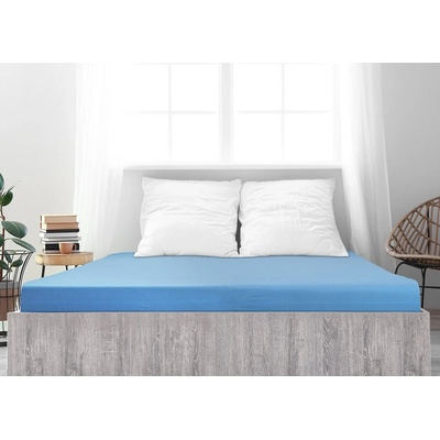Textilomanie jersey Prostěradlo z mako bavlny LUXORA světle modré 180x200