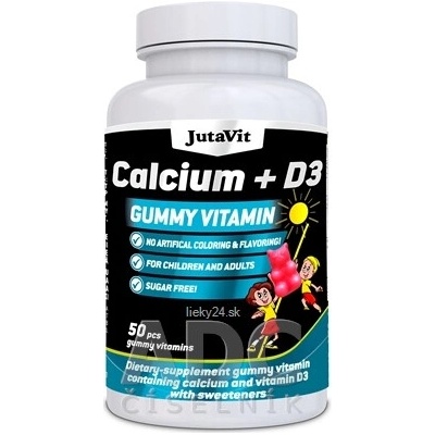 JutaVit Gumkáči Vápnik + vitamín D3 50 želatínových medvedíkov