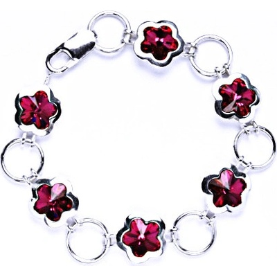 Čištín stříbrný s krystaly Swarovski fuchsie R 1296