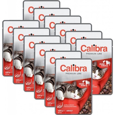 Calibra Premium Line Adult Chicken & Beef 12 x 100 g